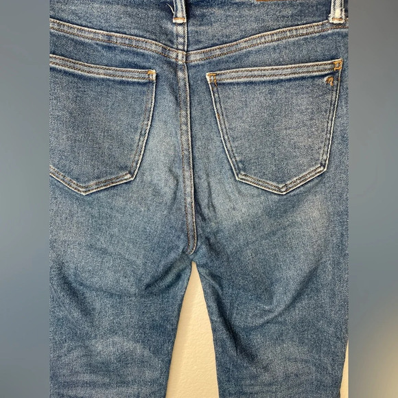 Madewell Cali Demi Boot Frayed Denim Blue Jeans Size 26 - Picture 5 of 8